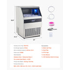 Uimoso 440Lbs/24H Commercial Ice Maker Restaurant Ice Machine 110Lbs Storage