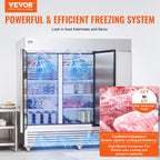 VEVOR Commercial Freezer 60.42 Cu.Ft Reach in Upright Freezer 3 Doors 12 Shelves