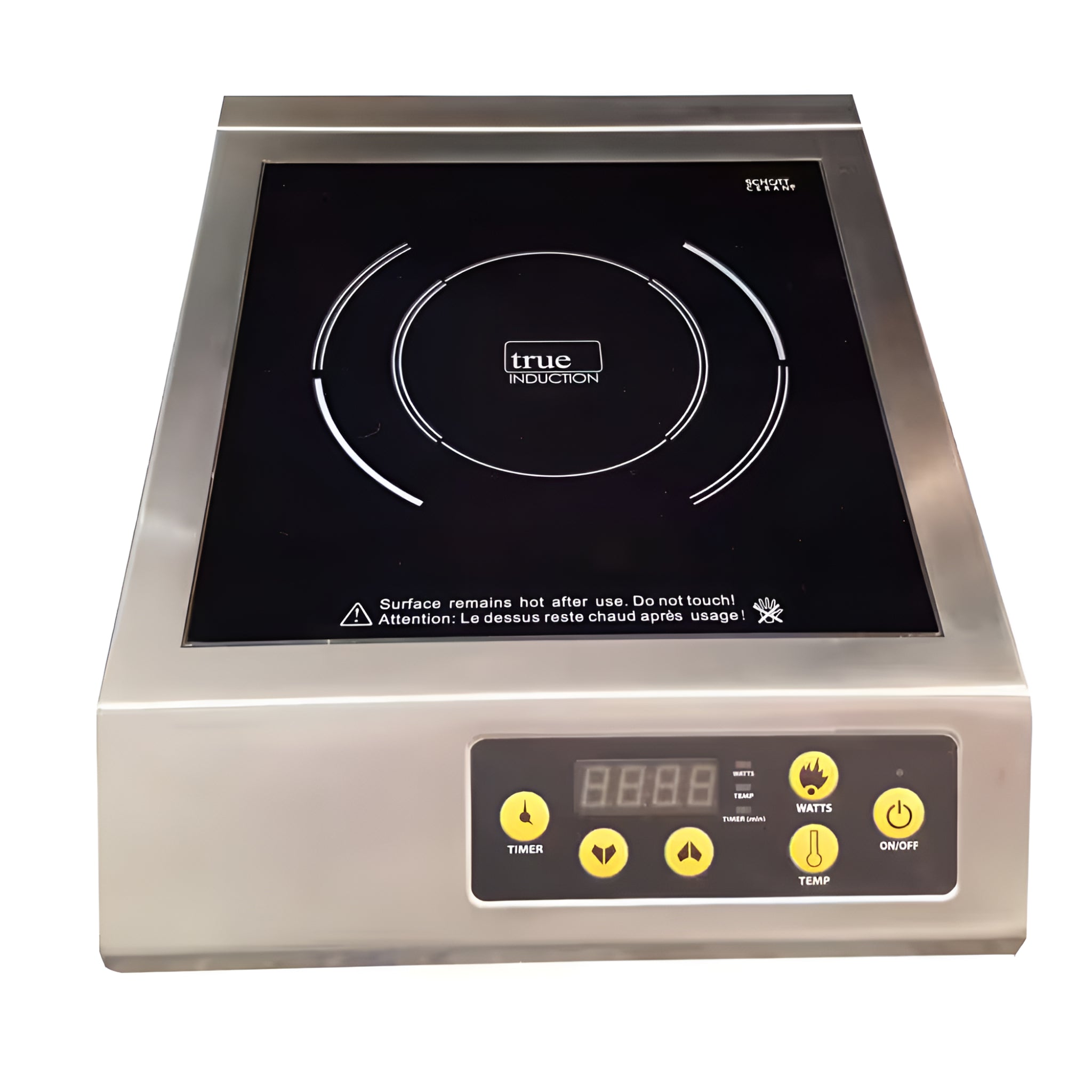 TI-1SS 13 In. Portable Commercial Single Element Black Induction Glass-Ceramic Cooktop 3200W 197UL Cert.