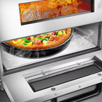 Commercial 1700W 16 Inch Stainless Steel Electric Countertop Pizza Oven for Restaurant Home Multifunctional Indoor Oven for Piz