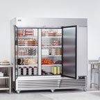 VEVOR Commercial Freezer 60.42 Cu.Ft Reach in Upright Freezer 3 Doors 12 Shelves