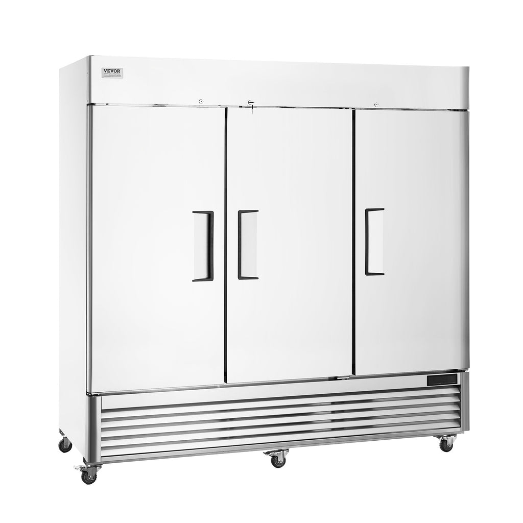 VEVOR Commercial Freezer 60.42 Cu.Ft Reach in Upright Freezer 3 Doors 12 Shelves