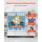 Uimoso Commercial Upright Reach-In Freezer 66.9 Cu.Ft with 3 Door and 12 Shelves