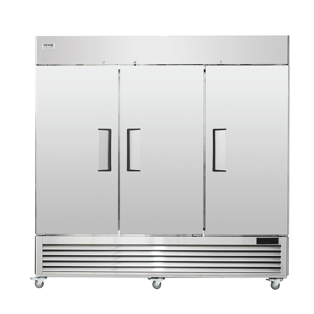 VEVOR Commercial Freezer 60.42 Cu.Ft Reach in Upright Freezer 3 Doors 12 Shelves