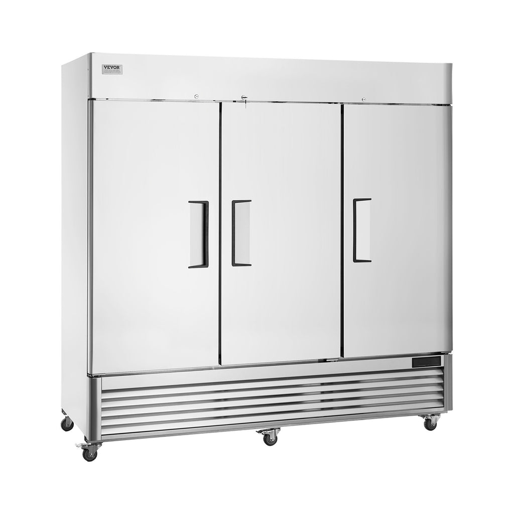 VEVOR Commercial Freezer 60.42 Cu.Ft Reach in Upright Freezer 3 Doors 12 Shelves