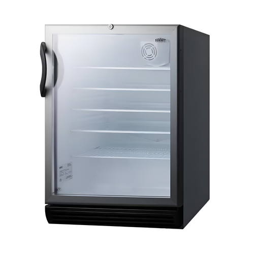 24 In. 5.5 Cu. Ft. Commercial Refrigerator in Black, ADA Height